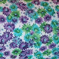 Art.7801 Tela Flores Margaritas Poliéster Ancho