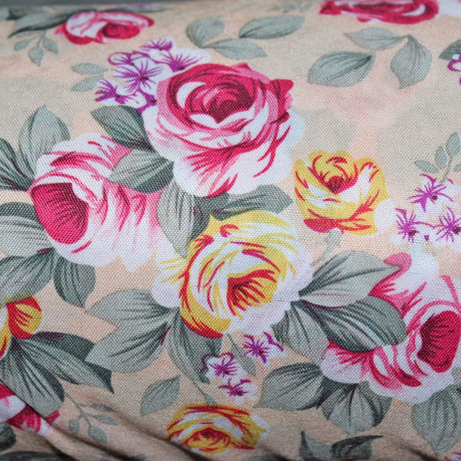 Art.7805 Tela Flor Rosa Poliéster Ancho