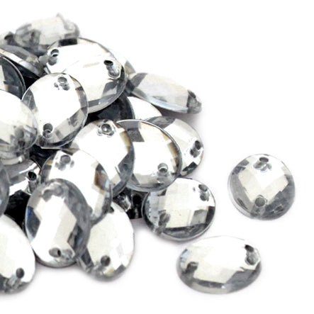 Art.8168 Piedra Acrílica Oval Con Perforación