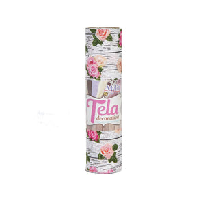 Art.9138 Rollo Tela Poliéster De Rosas