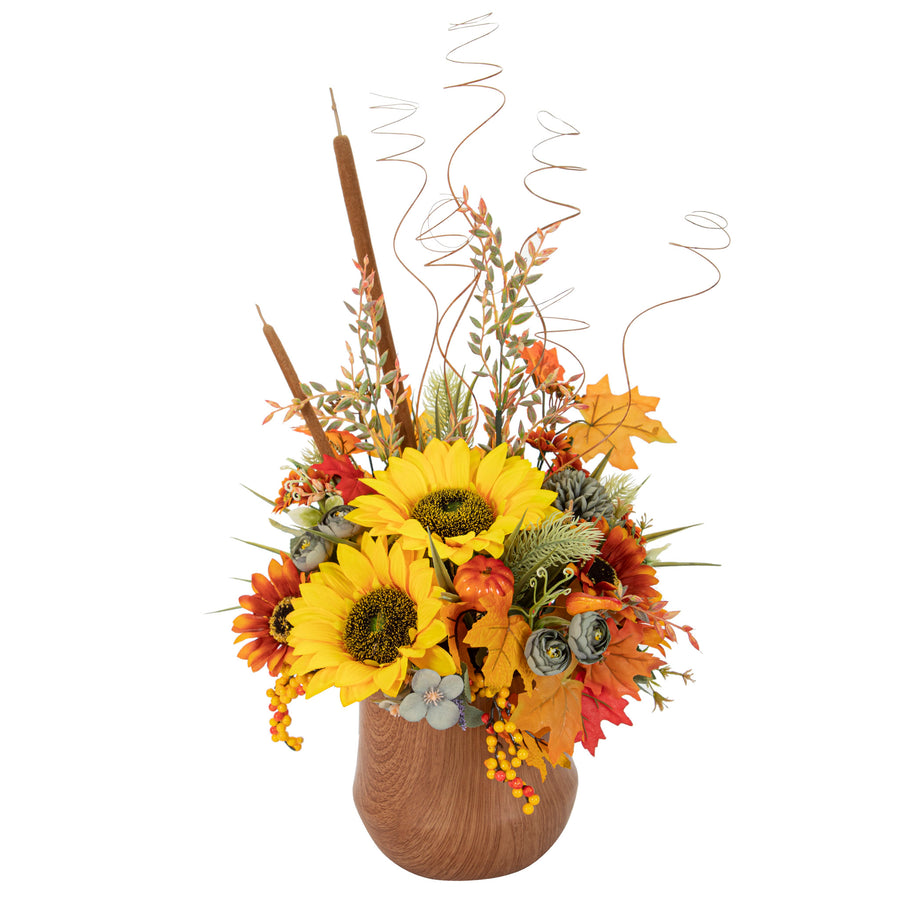 Art.3175 Base Cerámica Acabado Madera 16x18x15cm 1pz