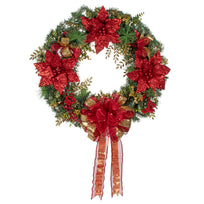 Art.9848 Flor De Nochebuena Diamantada 61cm 1pz