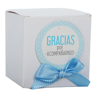 Cajita Blanca Con Moño Azul