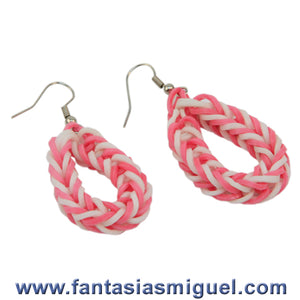 Aretes Rosa/Blanco
