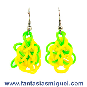 Aretes Mariposa, Amarillo/Verde Limón