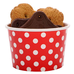 Vaso Puntos Rojo Con Galletas