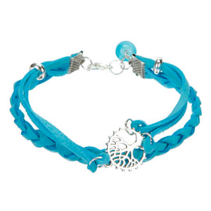 Pulsera De Cordón Turquesa Con Árbol De La Vida