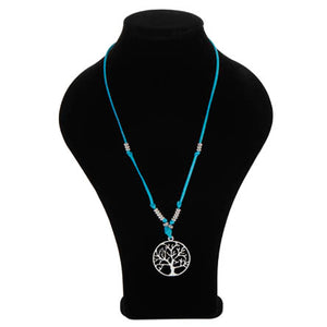 Collar Largo Turquesa Con Árbol De La Vida