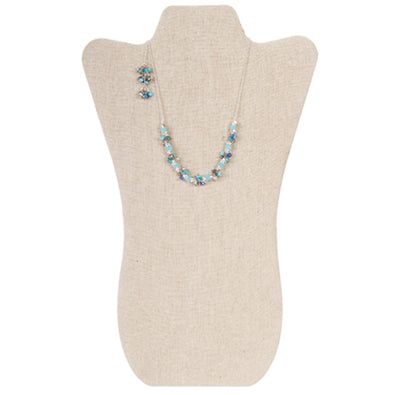 Fantasías Miguel Clave:BL315 Collar Turquesa Con Rondel Facetado