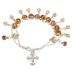 Fantasías Miguel Clave:BL333 Pulsera Con Rondeles Y Dije De Cruz Plata