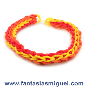 Pulsera Hexagonal Rojo/Amarillo/Naranja