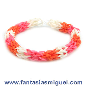 Pulsera Hexagonal, Blanco Rosa