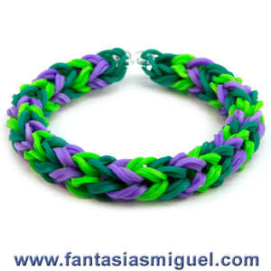 Pulsera Hexagonal, Limón/Agua/Morado
