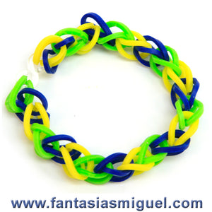Pulsera Cadena Simple Amarillo/Limón/Azul