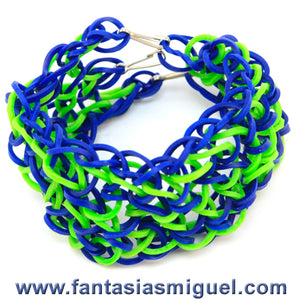 Pulsera Escama De Dragón, Verde - Azul - Negro