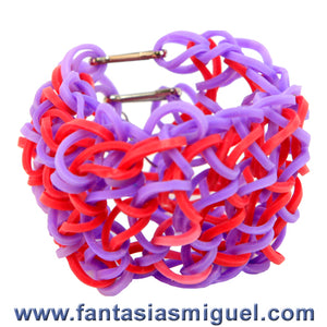 Pulsera Escama De Dragón, Morado, Rojo