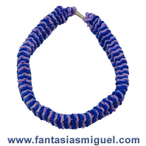 Pulsera De Picos Hexagonal Invertida, Morado - Azul