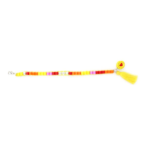 Pulsera De Tubitos Con Borla Y Perla