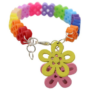 Pulsera De Tubitos Con Flores