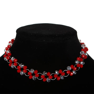 Fantasías Miguel Clave:IA132 Collar Con Argollas Y Rondel Rojo