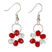 Fantasías Miguel Clave:IA134 Aretes Con Flores De Rondel Rojo