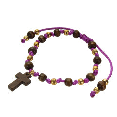 Pulsera Con Cuenta De Madera Y Cola De Rata