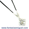 Fantasías Miguel Clave:IP1153 Collar De Piedra Acrílica P/ Coser, C/ Gamuza Negra