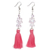 Fantasías Miguel Clave:IP2206 Aretes Rosa Con Borlas