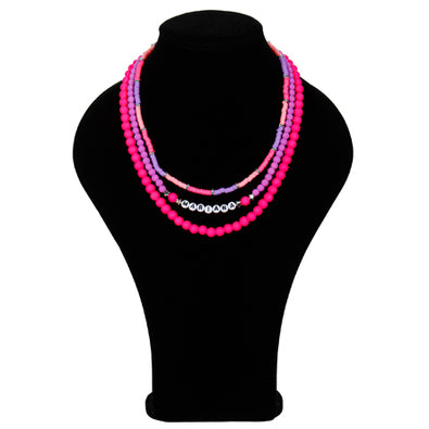 Fantasías Miguel Clave:IP2233 Collar Cuentas Heishi Rosa-Fiusha
