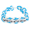 Fantasías Miguel Clave:JZ370 Pulsera Azul-Blanco Con Ligas