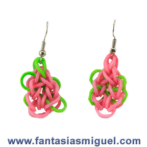 Aretes Con Mariposa, Rosa – Verde