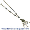 Fantasías Miguel Clave:MH162 Collar Con Cadena Oro Viejo, Dije De Pavorreal