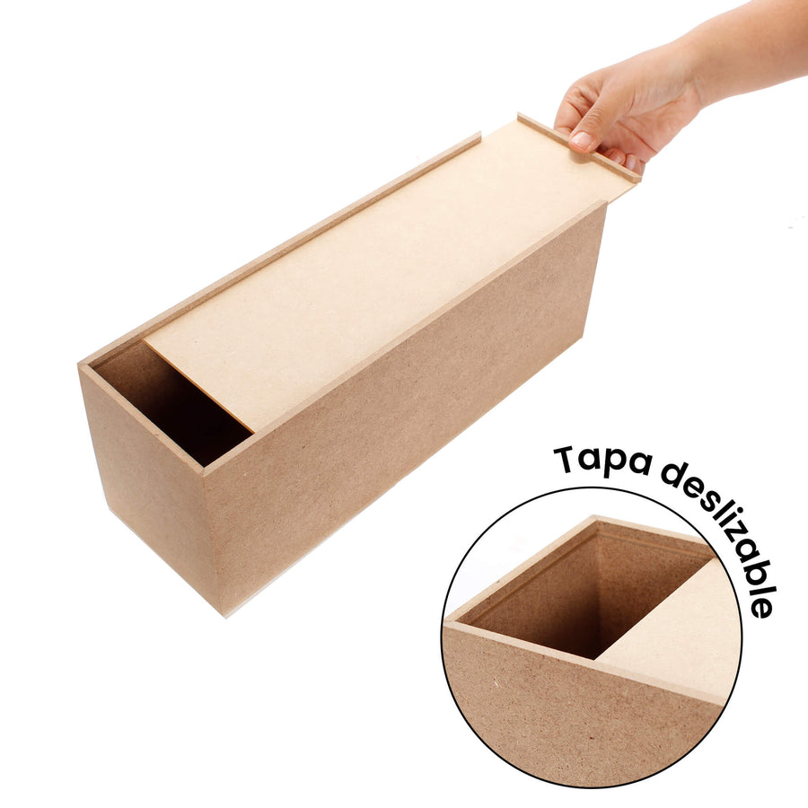 Art.10328 Porta Botella Con Tapa Deslizable 11x33x12.5cm 1pz