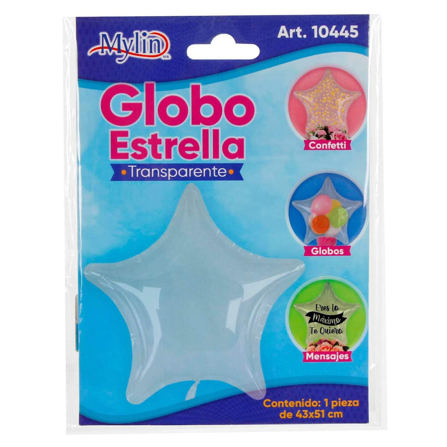 Art.10445 Globo Estrella Transparente 43x51cm 1pz