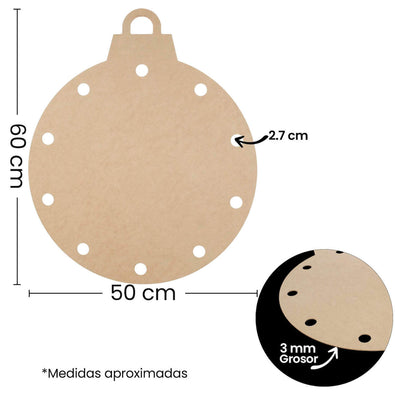 Fantasías Miguel Art.10834 Esfera Navidad Con Orificios 60x50cm 1pz