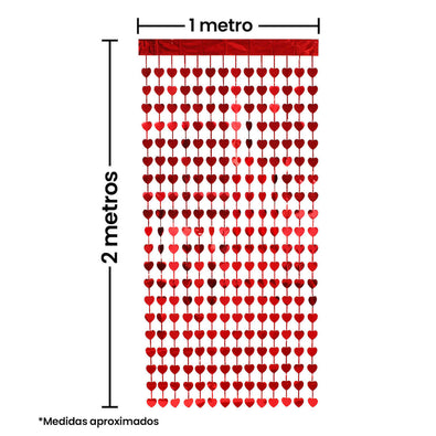 Fantasías Miguel Art.11196 Cortina Metalica Corazon 2x1m 1pz