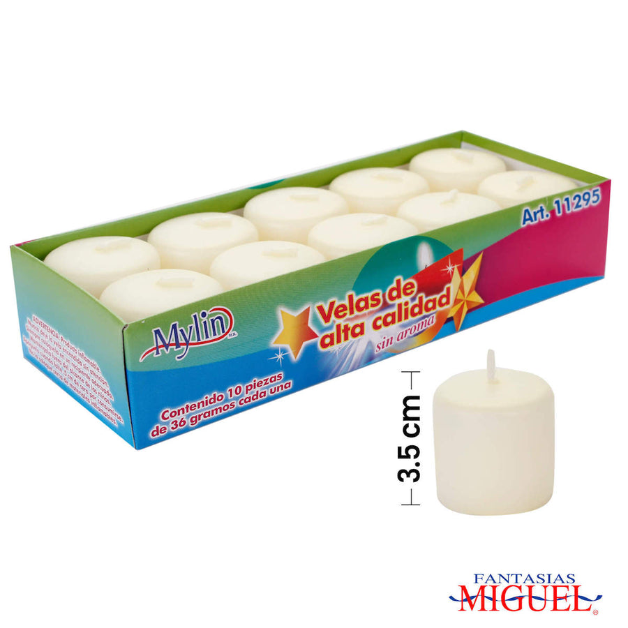 Art.11295 Vela Sin Aroma 3.8cm 10pz