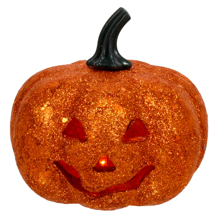 Art.11512 Calabaza Diamantada Con Luz   (Incluye 3 baterías reemplazables) 12x12cm 1pz