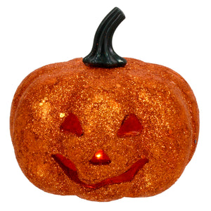 Art.11512 Calabaza Diamantada Con Luz   (Incluye 3 baterías reemplazables) 12x12cm 1pz