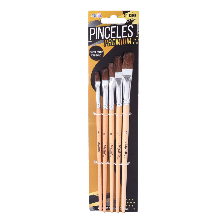 Art.12086 Juego Pincel Plano Natural Premium