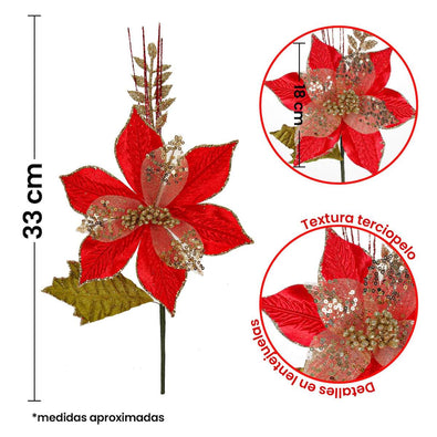 Fantasías Miguel Art.1222 Vara Nochebuena 33cm 1pz