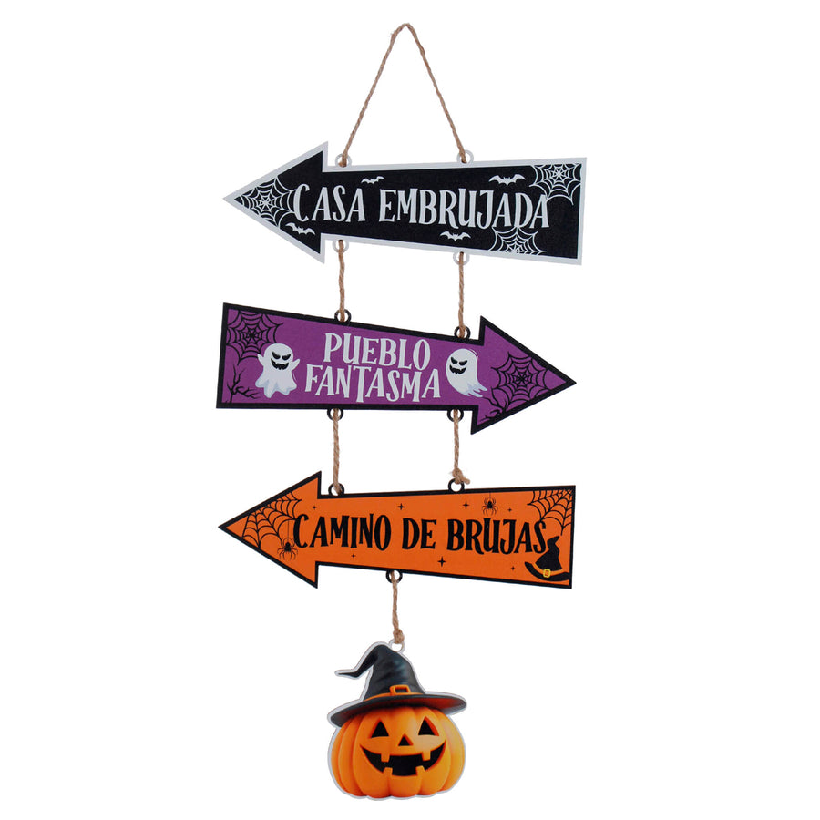 Art.12247 Letrero Flechas Halloween 52x25cm    (Aprox) 1pz