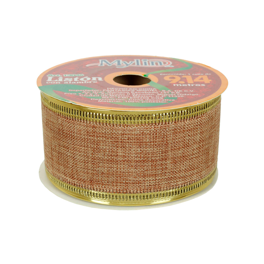 Art.13046 Listón Lino Liso 3.8cm 9.14m