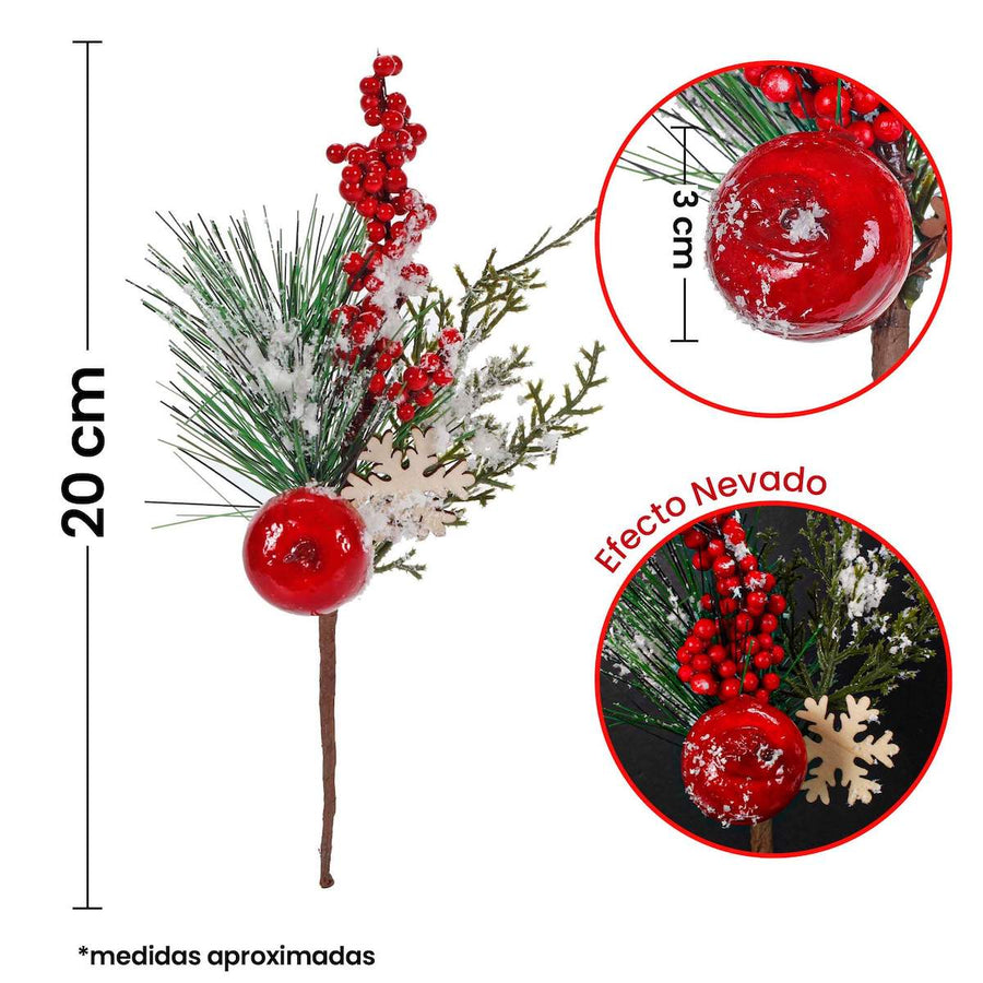 Art.1481 Pick Nevado Copo/Pino/Manzana 20cm 1pz