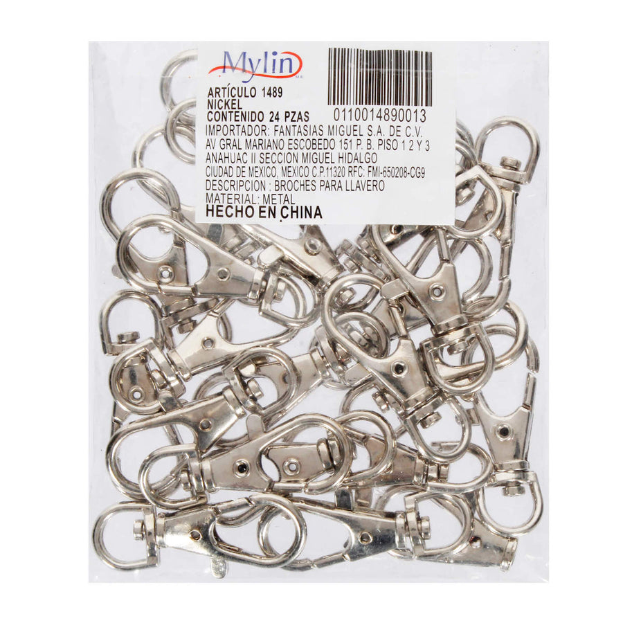 Art.1489 Broche Grande Para Llavero 40mm 24pz