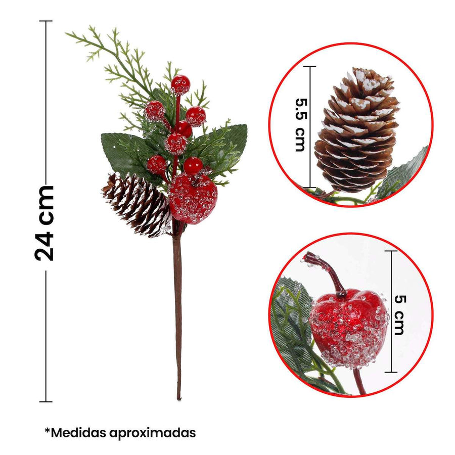 Art.1517 Pick Nevado Cerezas/Manzana 24cm 1pz