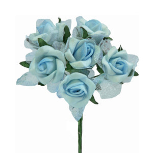 Art.1556 Ramito X6 Flores De Fomi Con Organza