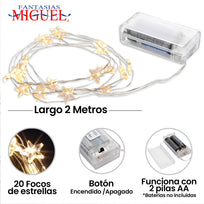 Art.1659 Serie Con Estrellas 20 Focos 2m 1pz
