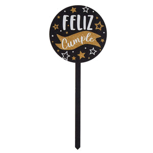 Art.1689 Pick Feliz Cumple Diamantado 24x9.5cm 1pz