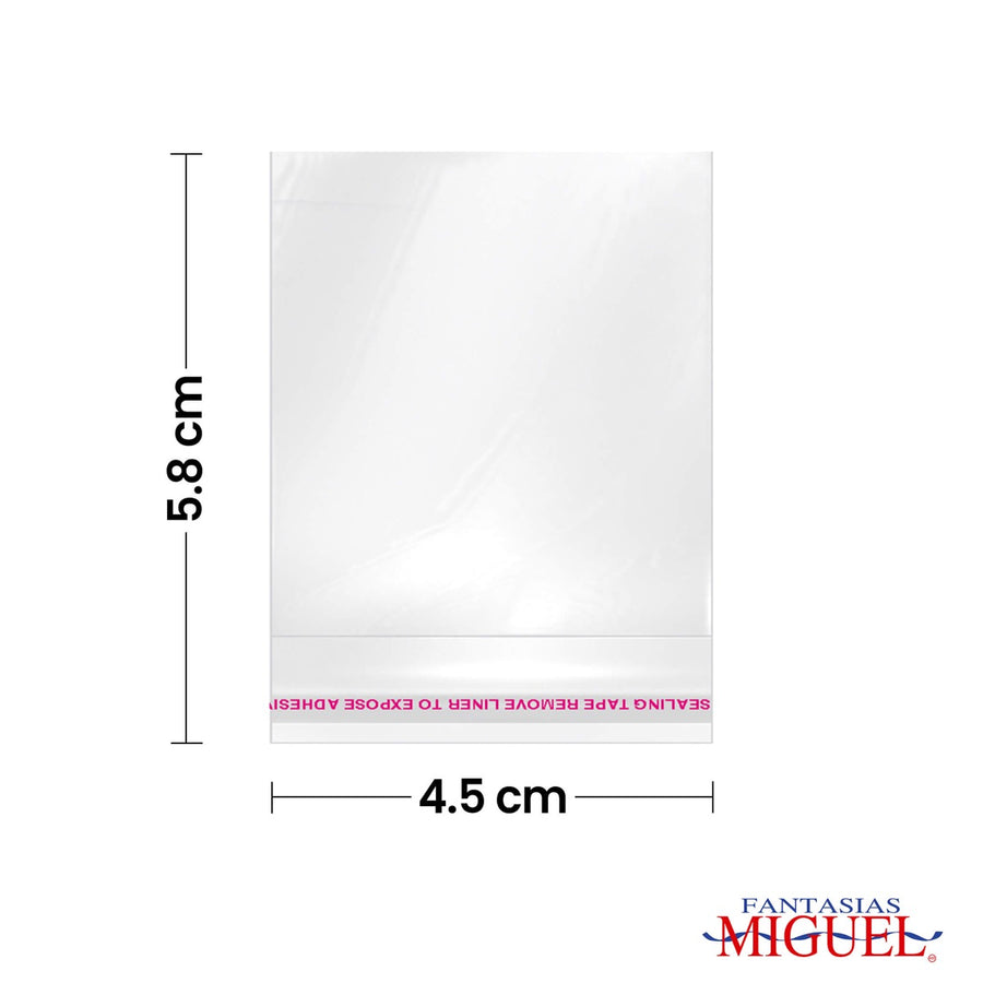 Art.1812 Bolsa De Celofán Con Sello Adhesivo 4x4.5cm 100pz